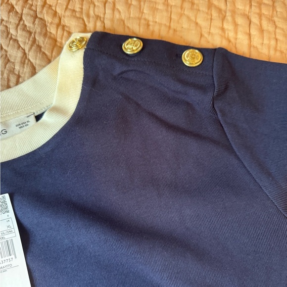NWT Mango 2 Piece Set- Buttoned Knit Skirt and T-Shirt w Contrasting Buttons XL - Picture 11 of 12